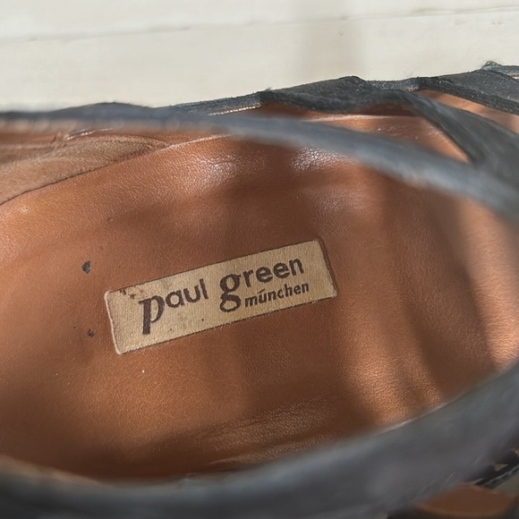Paul Green Prague Black Suede Perp Toe Cage Sandals - Picture 5 of 5